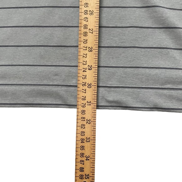 Footjoy Shirt Men's Large Gray Striped Short Sleeve Golf Polo Shirt Stretch Logo - Picture 10 of 10